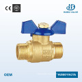 1/2′′-1′′ Inch Butterfly Type Handle Double Male Thread Brass Ball Valve